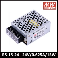 original mean well rs 15 24 85 264vac to dc 24v 0 625a 15w single output switching power supply meanwell led driver
