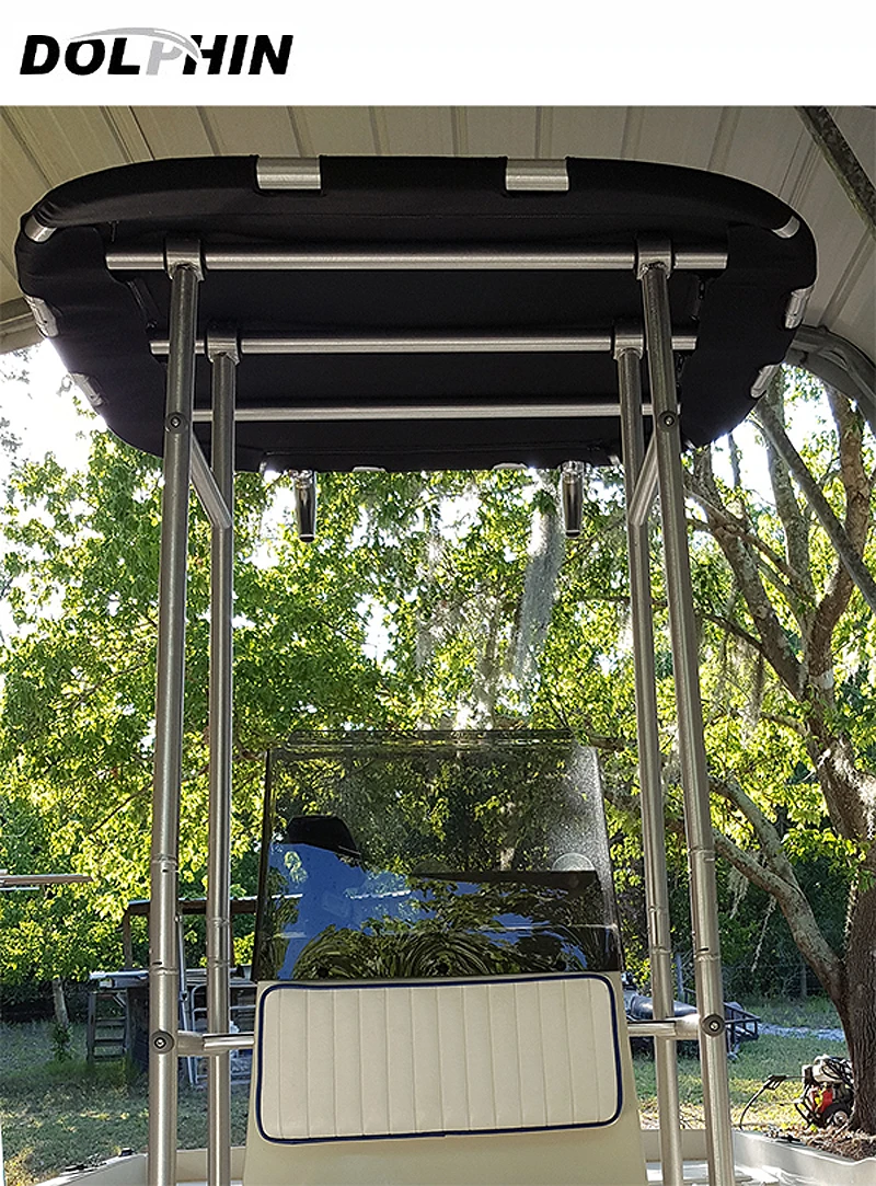 Тонкая лодка T Top Pro экономичная алюминиевая трубка с черным навесом| |