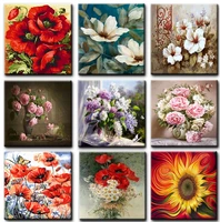 flowers painting by numbers vase on canvas for adults diy kits frame drawing oil pictures coloring by number home decoration art