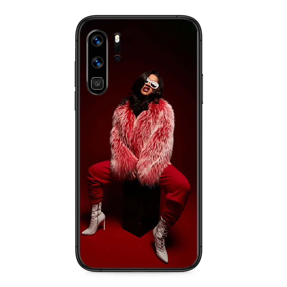 Женский чехол для телефона Cardi B Huawei P 9 Smart 10 20 30 40 8 Lite Mini Z 2019 Pro черный красивый prime