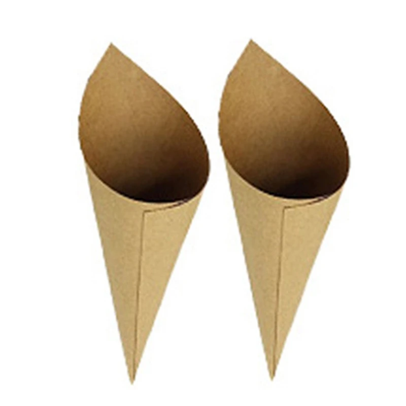 

100Pcs Creative Vintage Kraft Paper Cylinder Confetti Cones Wedding Party Decor