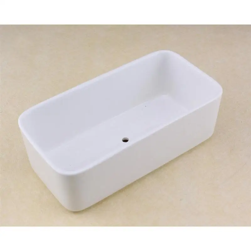 Декоративный мини белый прямоугольный цветочный горшок с белым КАКТУСОМ