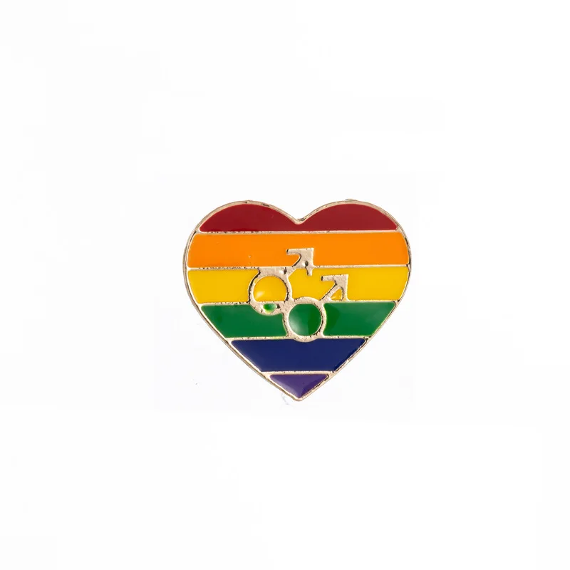 Радужный Флаг ЛГБТ Радуга значок с сердцем геи лесбиянки символ Pin Love Is корсаж