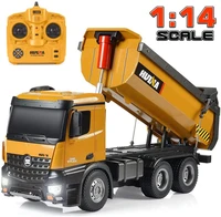 huina 1573 114 2 4ghz 10ch rc excavator construction vehicles rechargeable metal auto demonstration led light rc truck toy