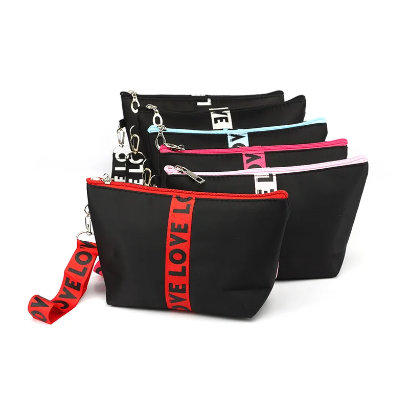 

UOSC Korean Style Solid Cosmetic Bag Women Love Letter Makeup Bag Waterproof Travel Neceser Wash Bag Case Dropshipping