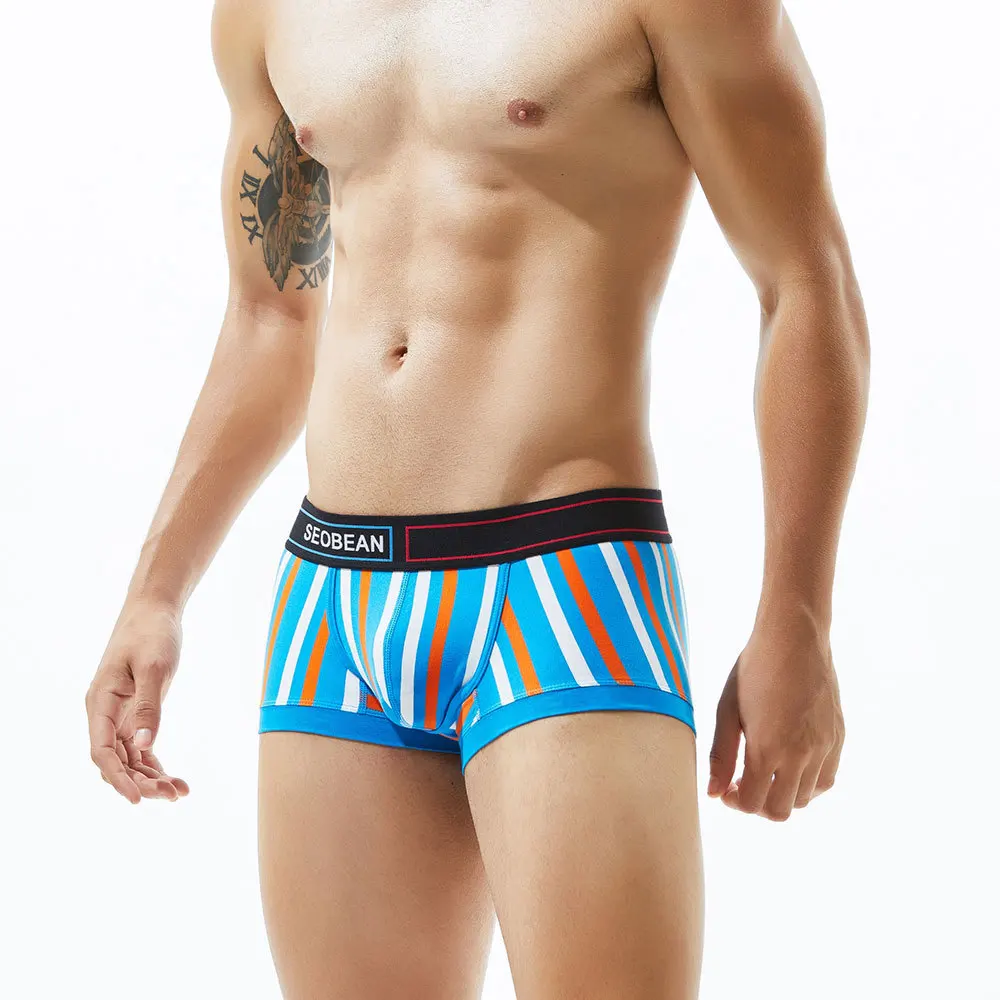 

Мужские трусы в полоску, хлопковые трусы-боксеры для геев, нижнее белье для мужчин