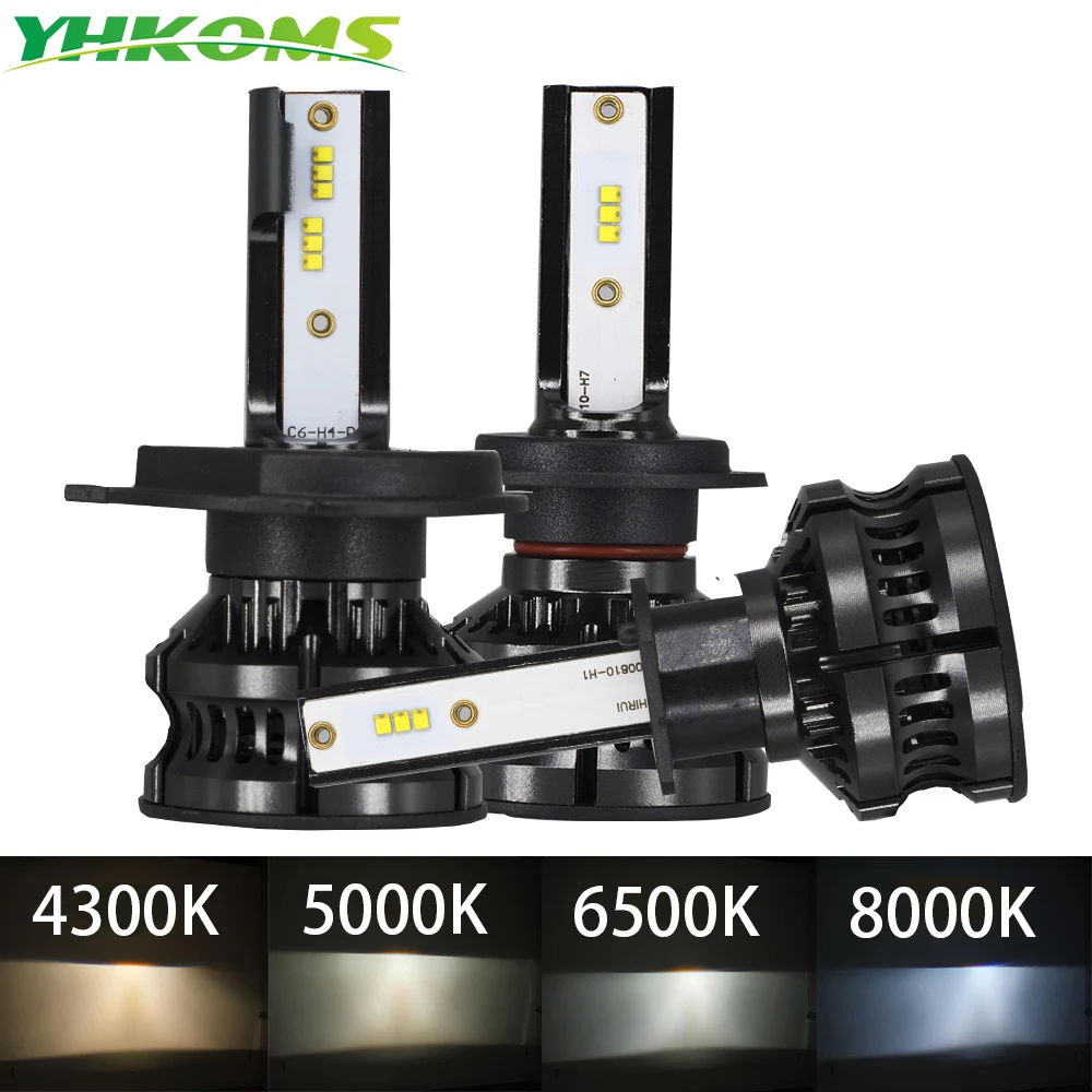 

YHKOMS H4 Led 4300K ZES H1 H7 LED 5000K 8000K H8 H9 H11 9005 HB3 9006 HB4 H3 80W 16000LM Car Headlight Auto Fog Light 12V 6500K