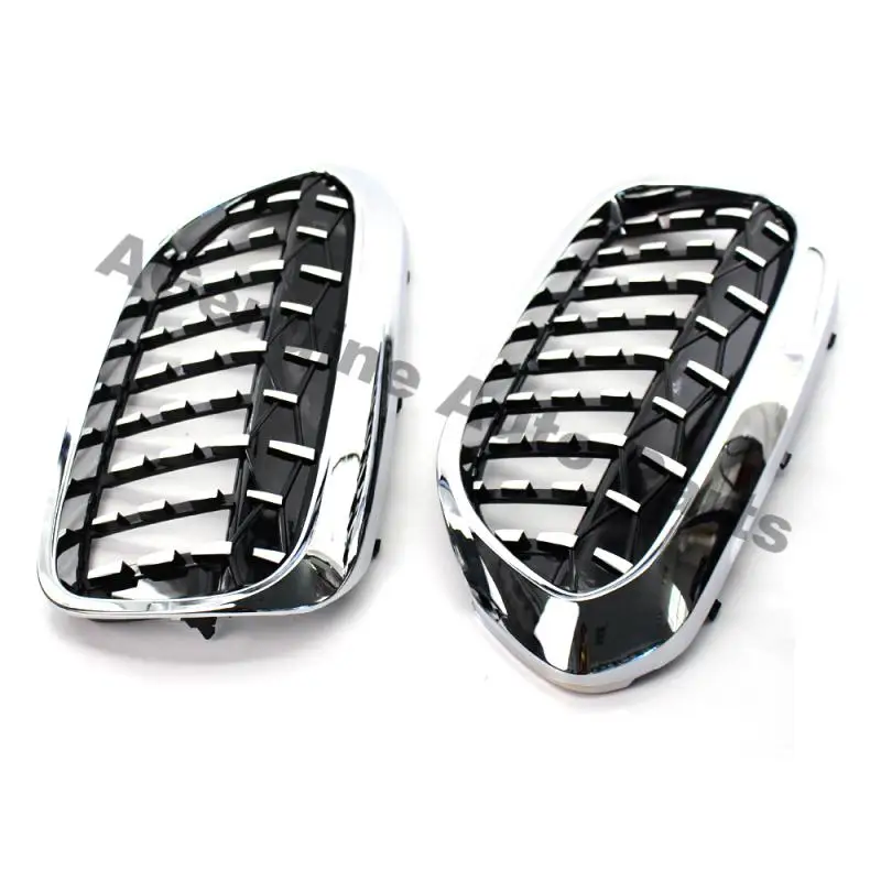 

ABS glossy black chrome diamond car front bumper radiator grills for BMW 5 series G30 G38 2018+