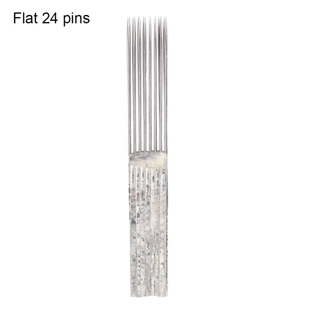 

50pcs Curve Shape Eyebrow Tattoo Needles Semi-Permanent Makeup Manual Microblading Needle Pin Blades 16Pin 24Pin Tattoo Supplies