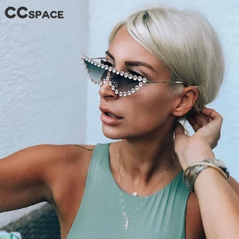 47832 роскошные женские солнцезащитные очки больших размеров с бриллиантами