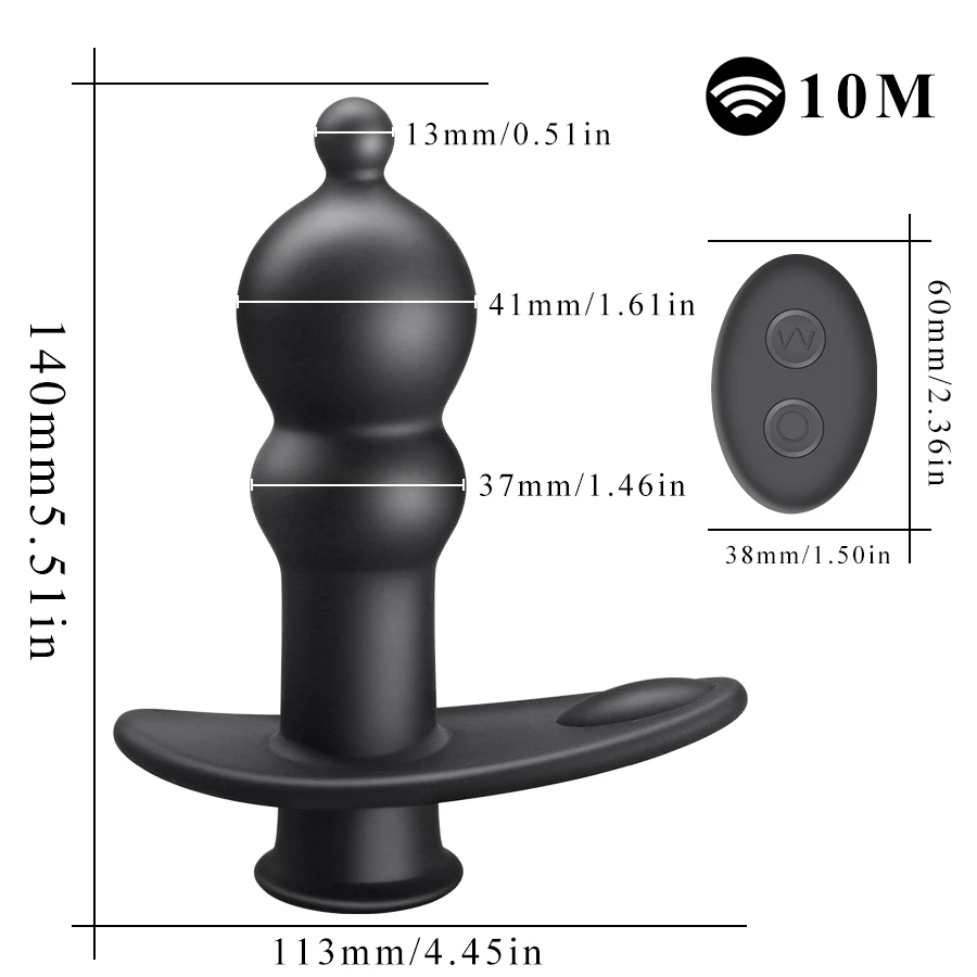 

10 Speeds Remote Control Vibrating Prostate Massager Anal Plug for Men Silicone Anus Vibrator Stimulator Adult Sex Toys for Male