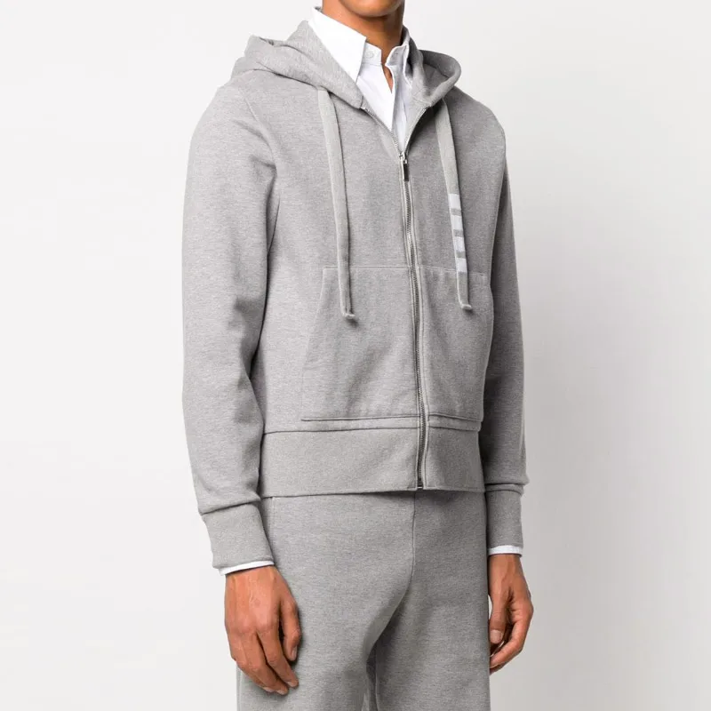 

TB 2021 Fashion Brand Spring Autumn hooded Cardigan Clothing Cotton Men Sweatshirts Hoodies Solid Casual Sportswear Coat
