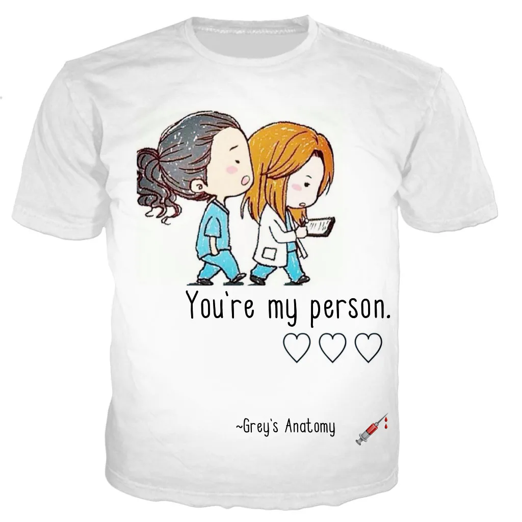 

Greys anatomy t shirt men/women New fashion cool 3D printed t-shirts casual Harajuku style tshirt streetwear tops dropshipping