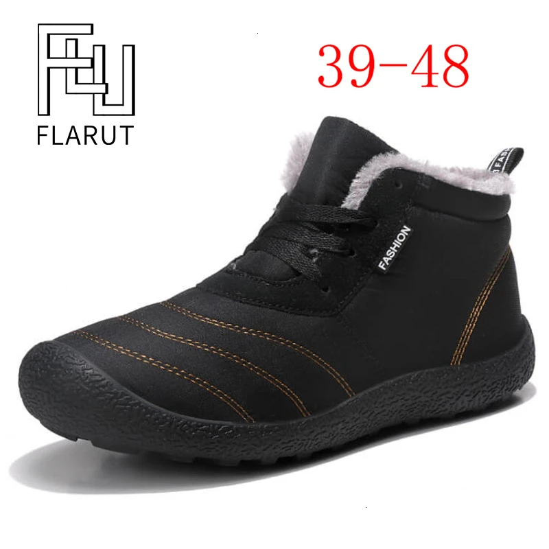 Мужская зимняя обувь хлопок большой размер 39-48 теплые с мехом для спорта на