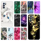 Высококачественный защитный чехол для OPPO Рено 6 Pro Чехол Reno6 Pro 5G крышка с нарисованными бабочками чехол-накладка из мягкого силикона ТПУ с задняя крышка чехол для OPPO Reno6 Pro Plus 5G чехол Reno6