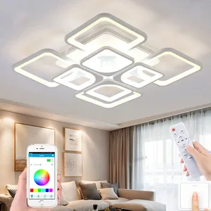 Modern living room LED ceiling lamp bedroom dining room square LED chandelier villa study hotel indoor lighting fixtures