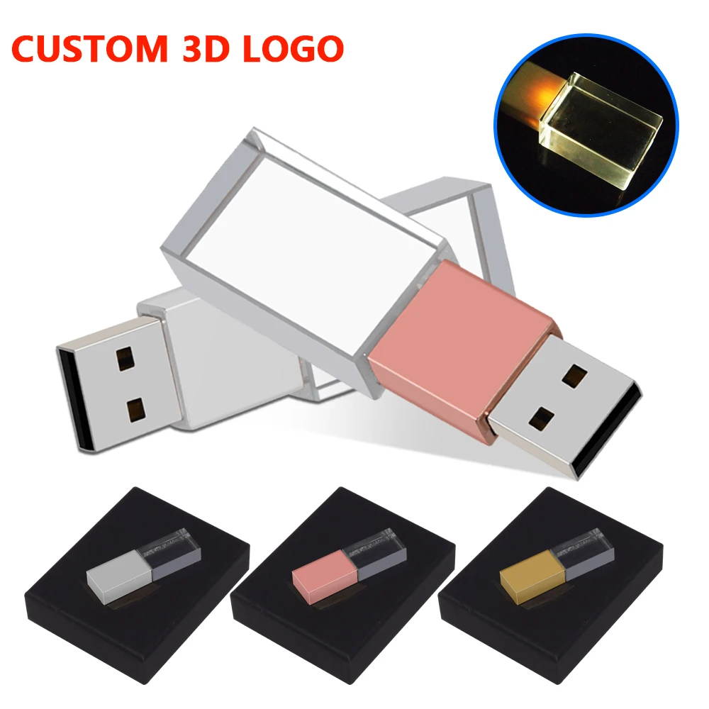 

Флэш-накопитель USB 2,0 со светодиодной подсветкой, 64 ГБ, 128 ГБ, 4 ГБ, 8 ГБ, 16 ГБ, 32 ГБ