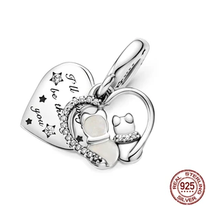 New 925 Sterling Silver Fashion DIY Jewelry Buckle Heart Shape Charm Fit Original Pandora Bracelet&Bangle Making Gift for Women