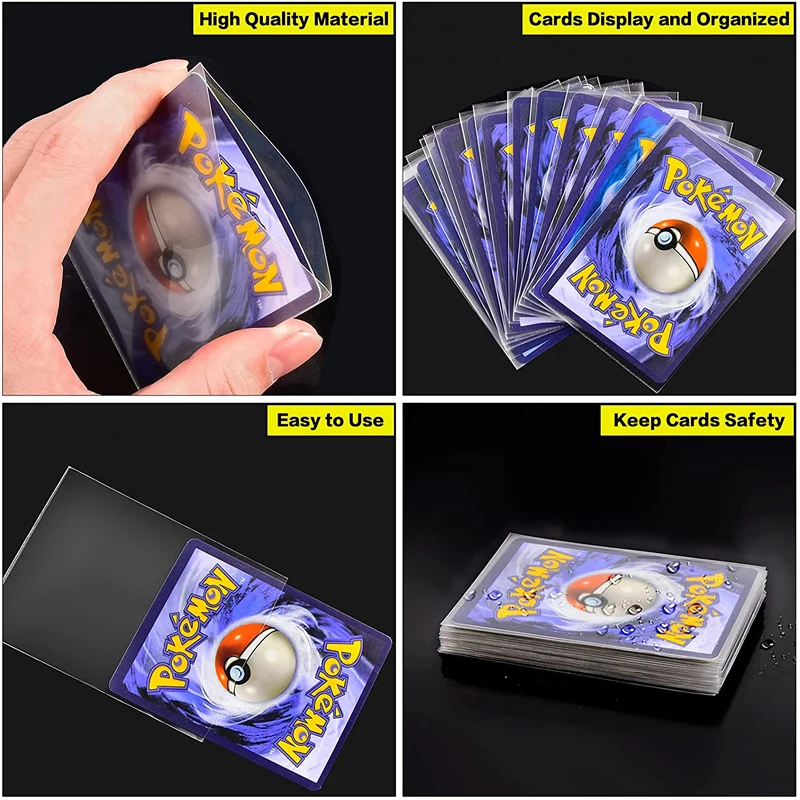 100 cuenta tarjeta de Pokemon manga Protector transparente tarjetas de juegos VMAX Yugioh Pok&eacute;mon estuche Protector carpeta ni&ntilde;os juguete para regalo-2