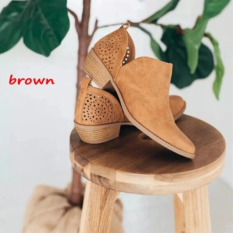 

Ankle Women Boots Square Heel Slip On Women Female High Heels Single Shoes 2022 Autumn Pointed Toe Casual Ladies Fashion