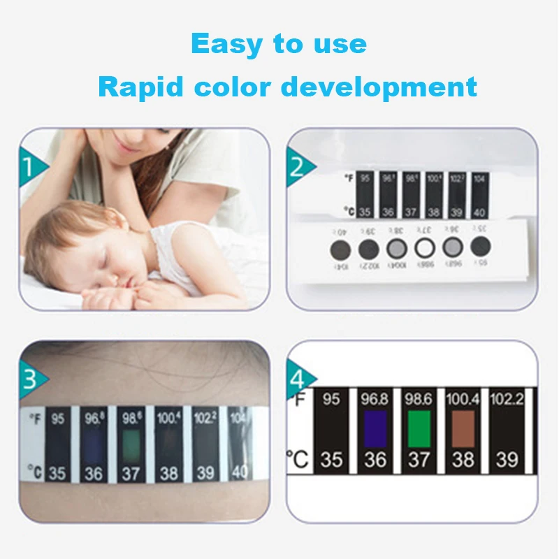 35-40 ℃ Градусов ЖК термохромная детская поп Упаковка гибкая температура лба тела
