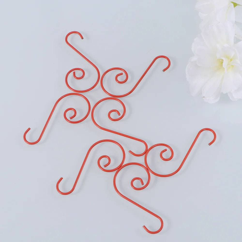 

100 Pcs Christmas Wreath Hooks Red Multifunctional Shaped Steel Hangers for Decoration Christmas Tree