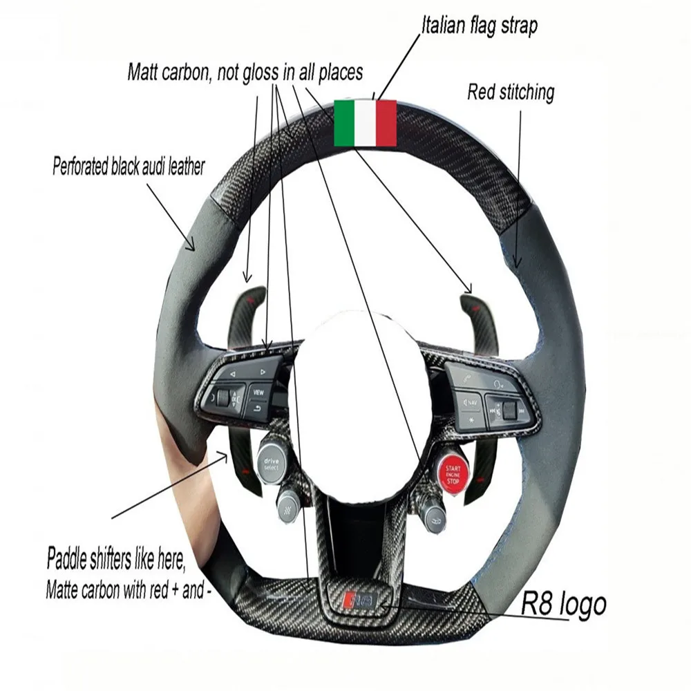 

Carbon Fiber Leather Steering Wheel For Audi High Quality