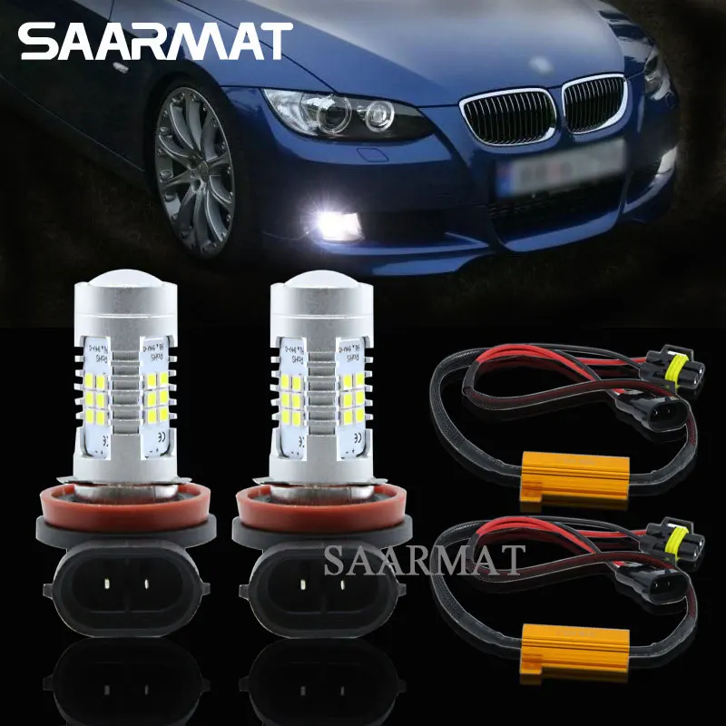 Пара 21-SMD светодиодный лампы H8 H9 H11 туман светильник DRL Дневной ходовой огонь + Canbus