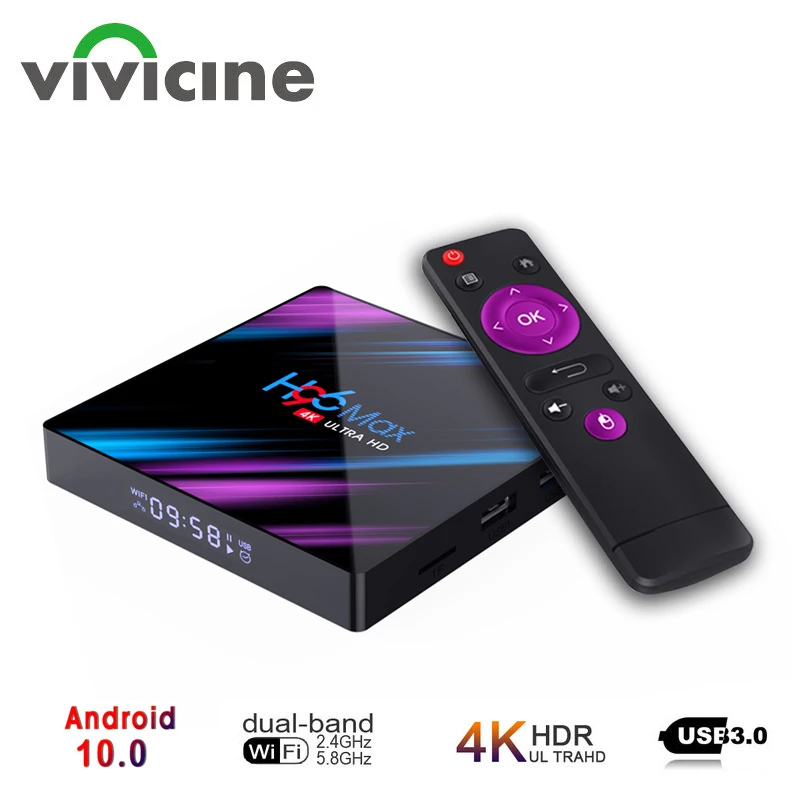H96 MAX Android 10 0 Smart TV Box 4GB 64GB опционально Беспроводной IPTV 4K USB Декодер каналов