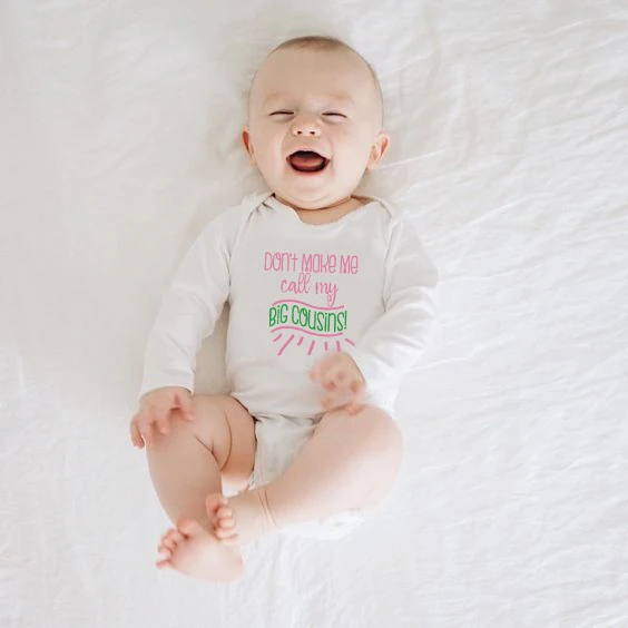 

Забавное боди для новорожденных с надписью Don't Make Me Call My Large, для маленьких мальчиков и девочек, комбинезон с длинным рукавом, комбинезон для ...