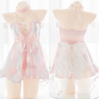 new kawaii lolita sexy valentines day intimates underwear lolita cosplay private hollow out swallowtail nightdress lingerie set