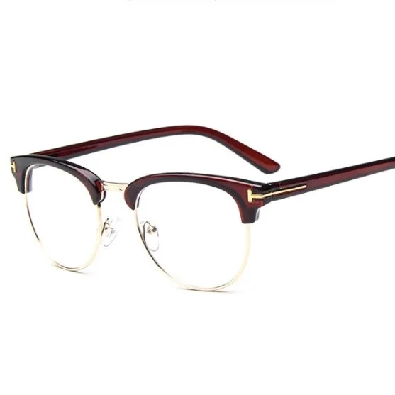

COOLSIR Brand Top Grade Eyeglasses Frame Men Optical Frames Women Retro Clear Lens Half rim Glasses Frame Female Spectacle