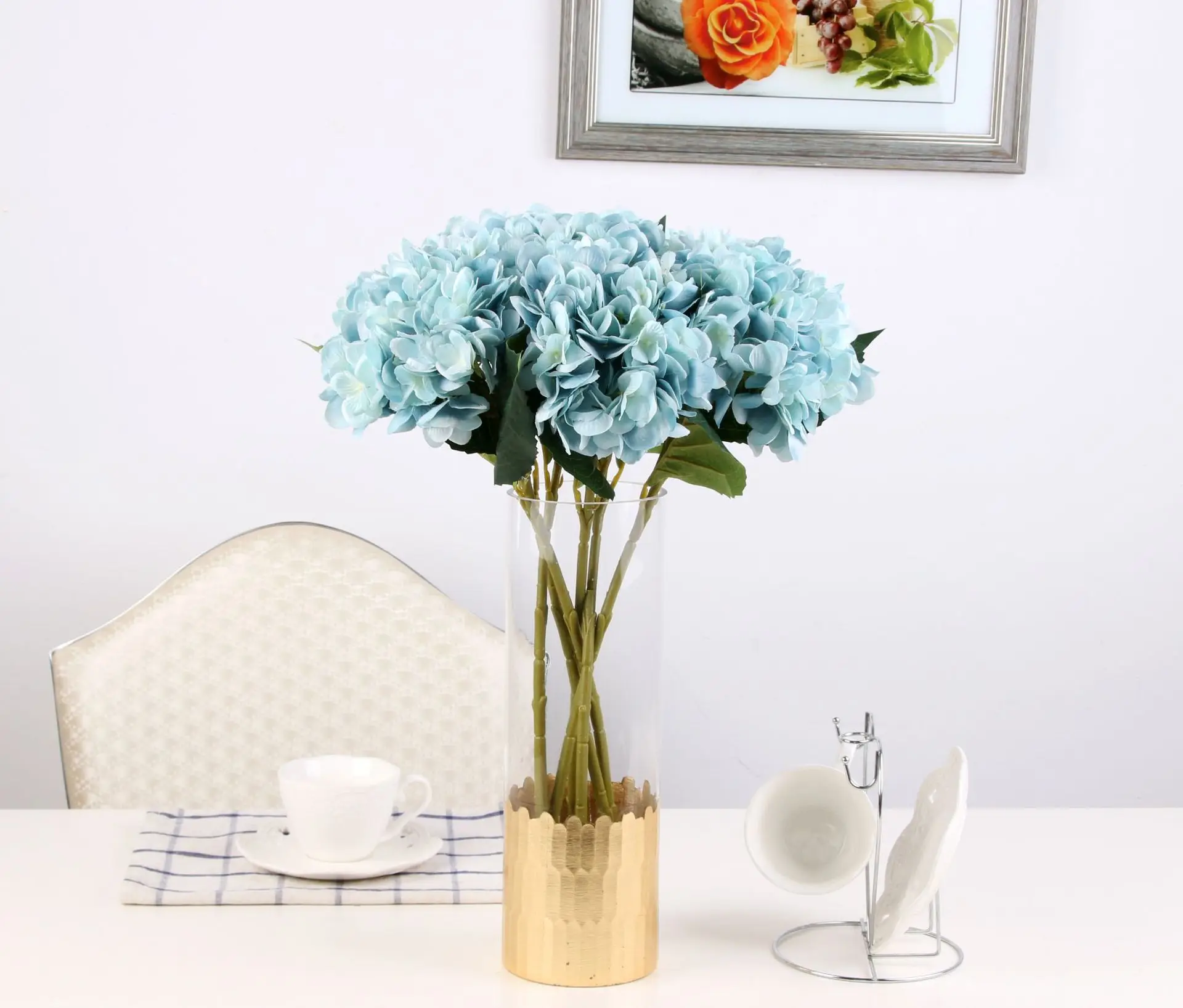 

Artificial flowers cheap silk hydrangea bride wedding bouquet house new year decoration accessories for vase plants arrangement