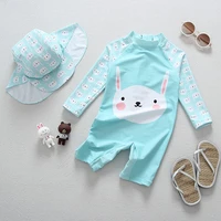 children one piece suits baby swimwear long sleeves uv swimsuit for boy bathing suit cartoon print 2020 summer toddler swimming