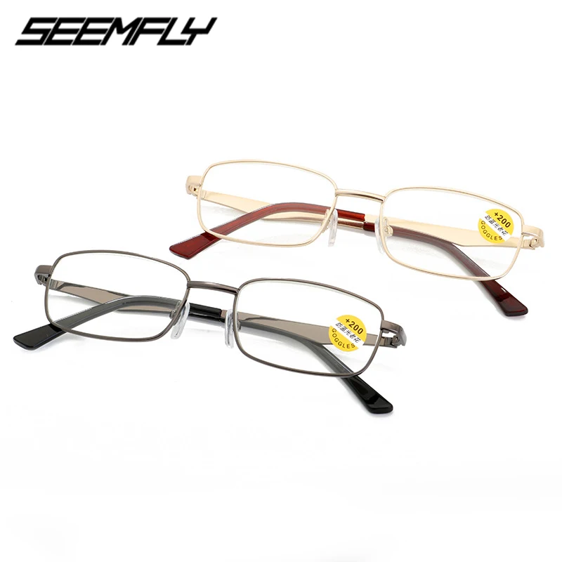 

Очки для чтения Seemfly с защитой от синего света, классические металлические полноразмерные очки унисекс для пресбиопии с прозрачными линзам...