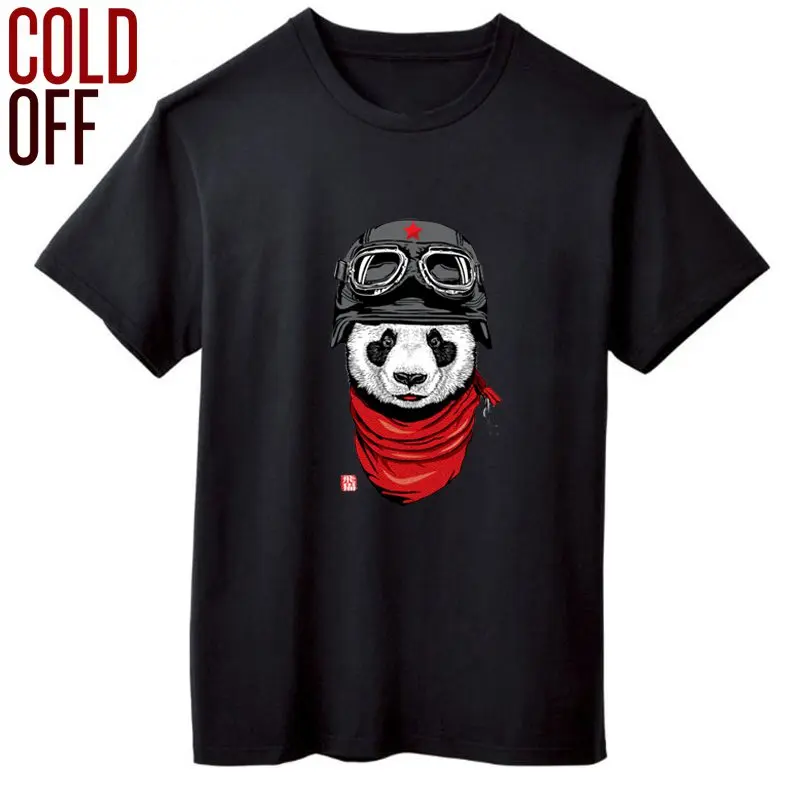 Мужская футболка с круглым вырезом COLD OFF 100% хлопок крутая принтом панды