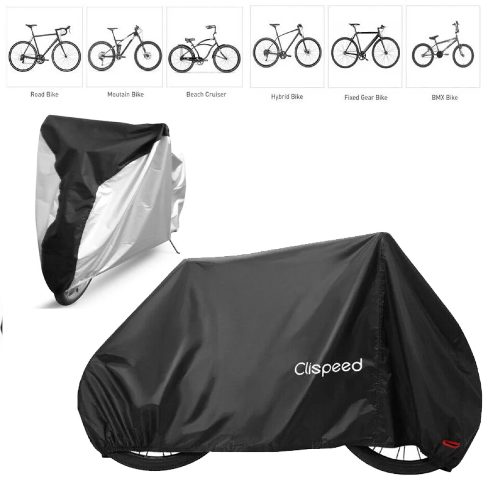 

Clispeed Waterproof Bike Cover Heavy Duty 210D Oxford Cover for Mountain Road Electric Bike Hybrid Outdoor Storage (Blac