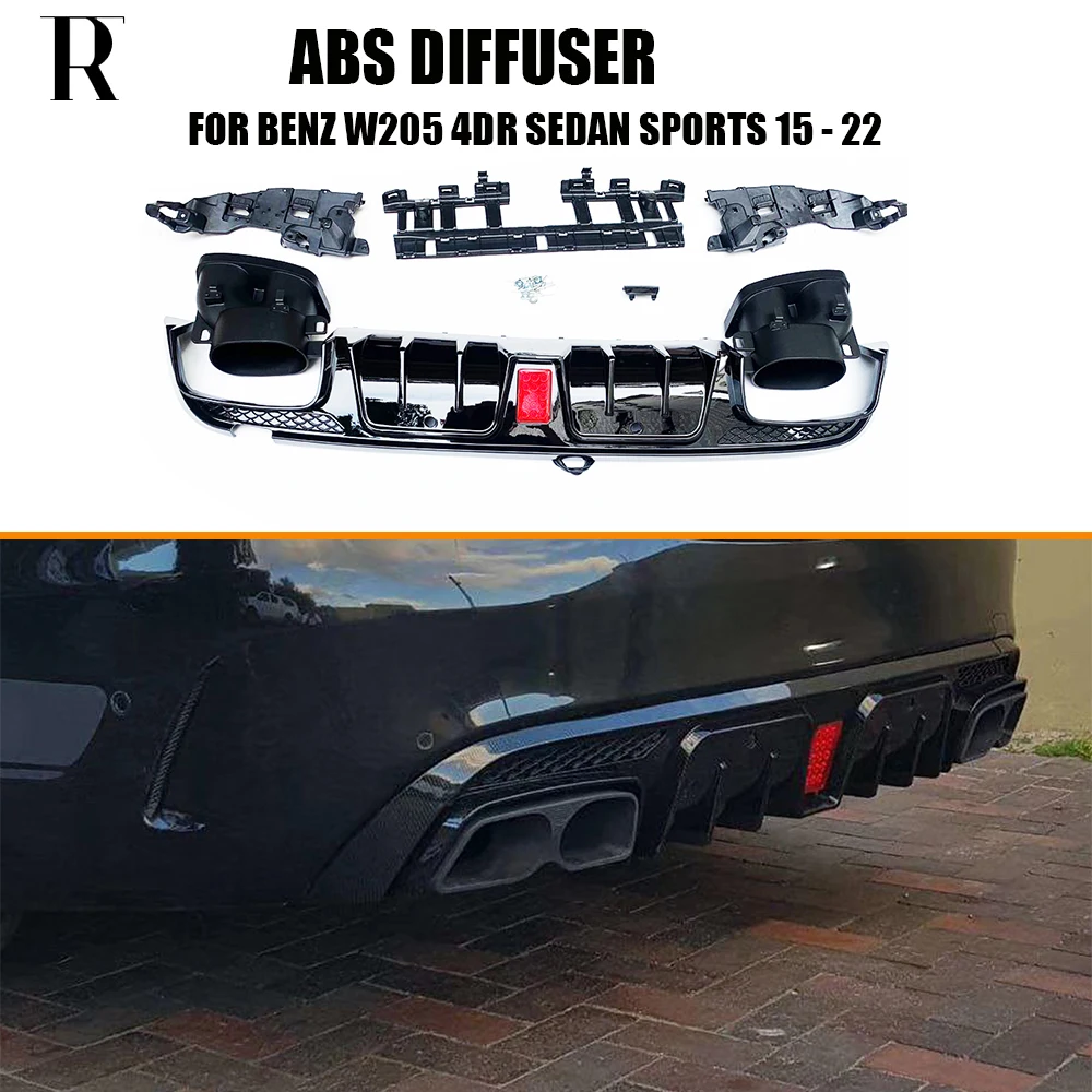 ABS Rear Bumper Diffuser with 	