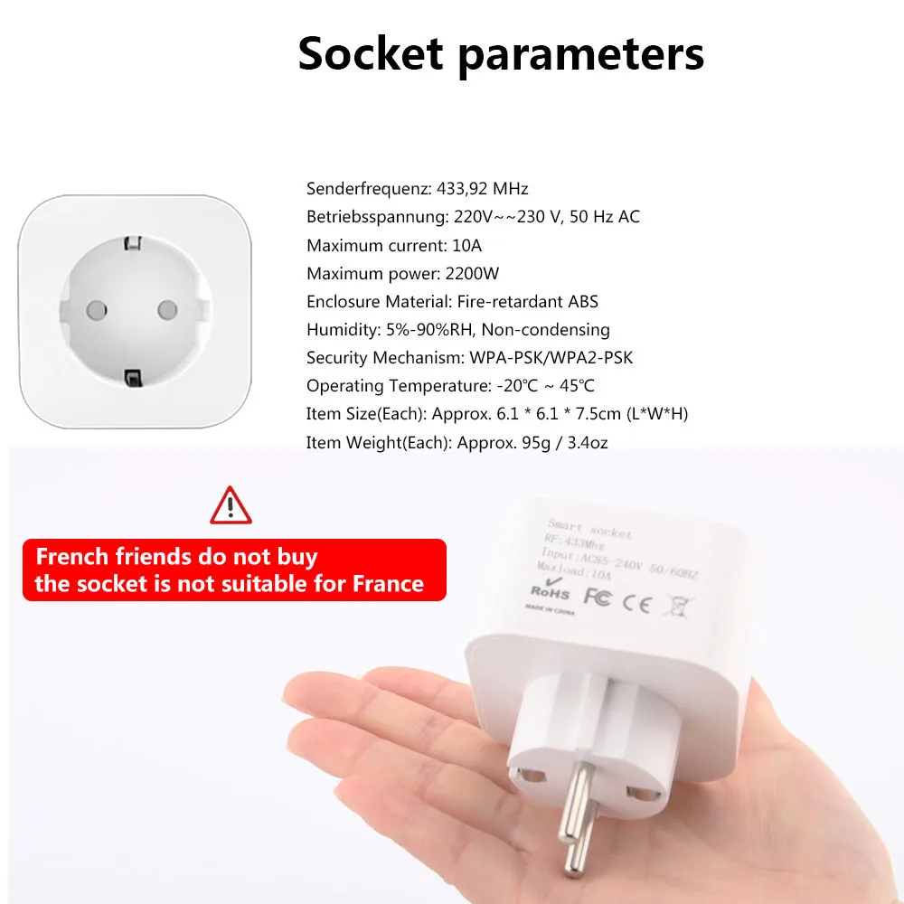SMATRUL умная Беспроводная розетка питания Электрическая в стену Дистанционное