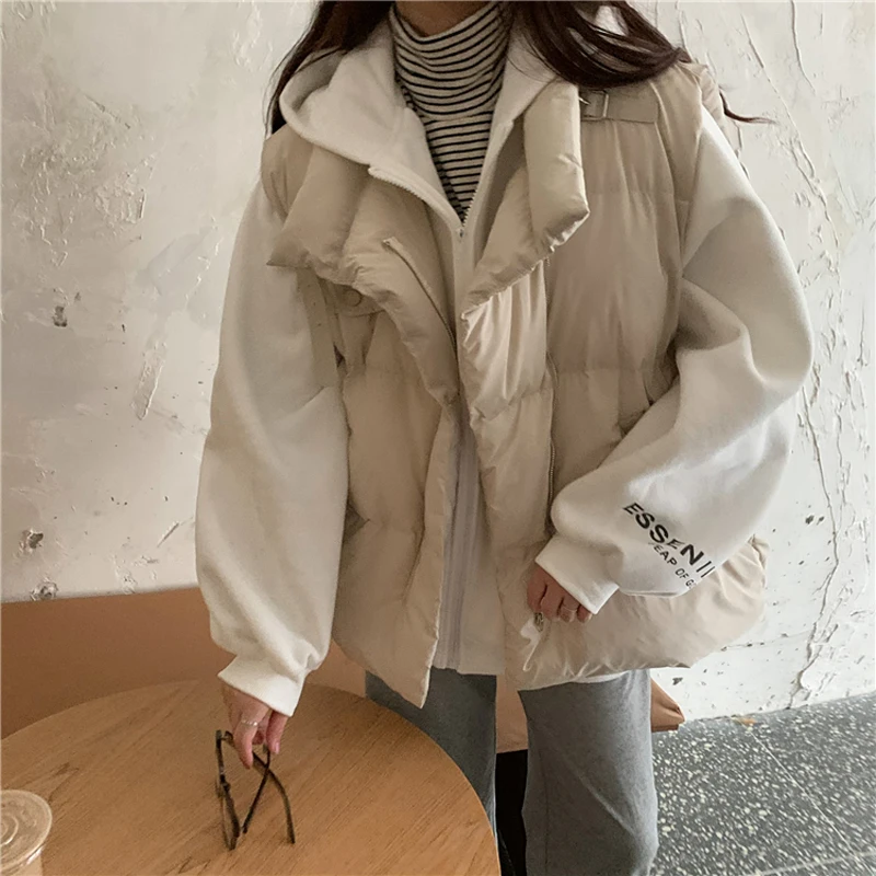 Зимний женский теплый жилет с подкладкой кофейная корейская мода куртка без