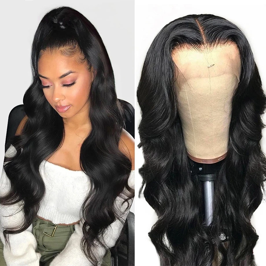 

SWAN Long Body Wave Lace Front Wig 13x4 Lace Frontal Wigs Natural Pre Plucked For Black Women 4x4 Brazilian Human Hair Wig