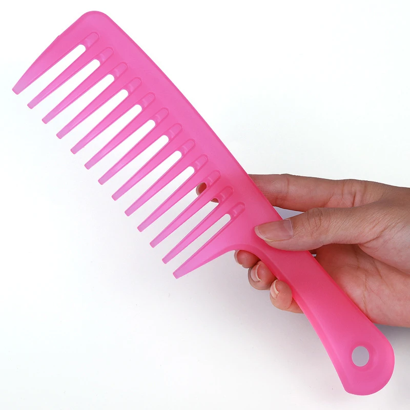 

Anti-static Large Wide Tooth Comb Hairdressing Comb Women Hanging Hole Handle Grip Curly Hair Hairbrush Beauty Hair Combs
