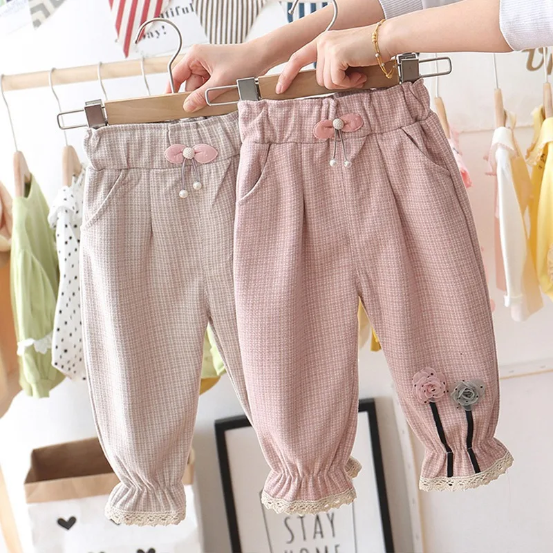 2020 весенне-осенние штаны для девочек детская одежда малышей повседневные с