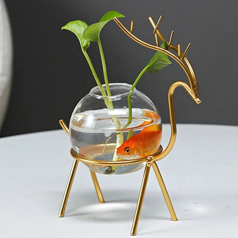 Гидропоники вазы для растений цветочный горшок прозрачная ваза Железный олень