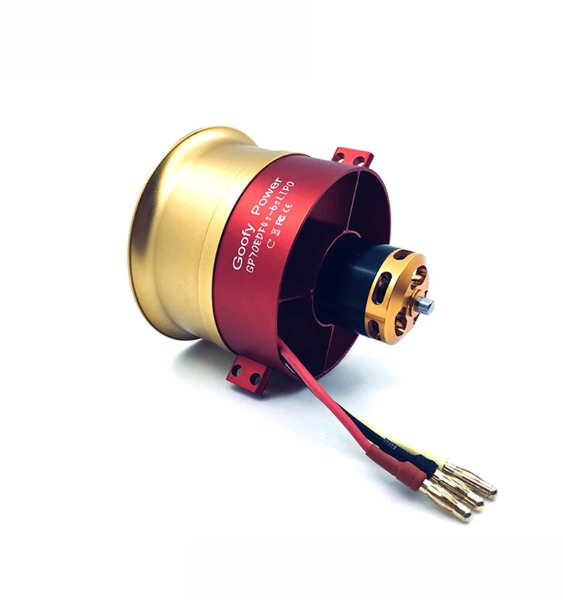 Горячая Высокое качество GP70mm EDF полностью металлические воздуховоды 12 весло