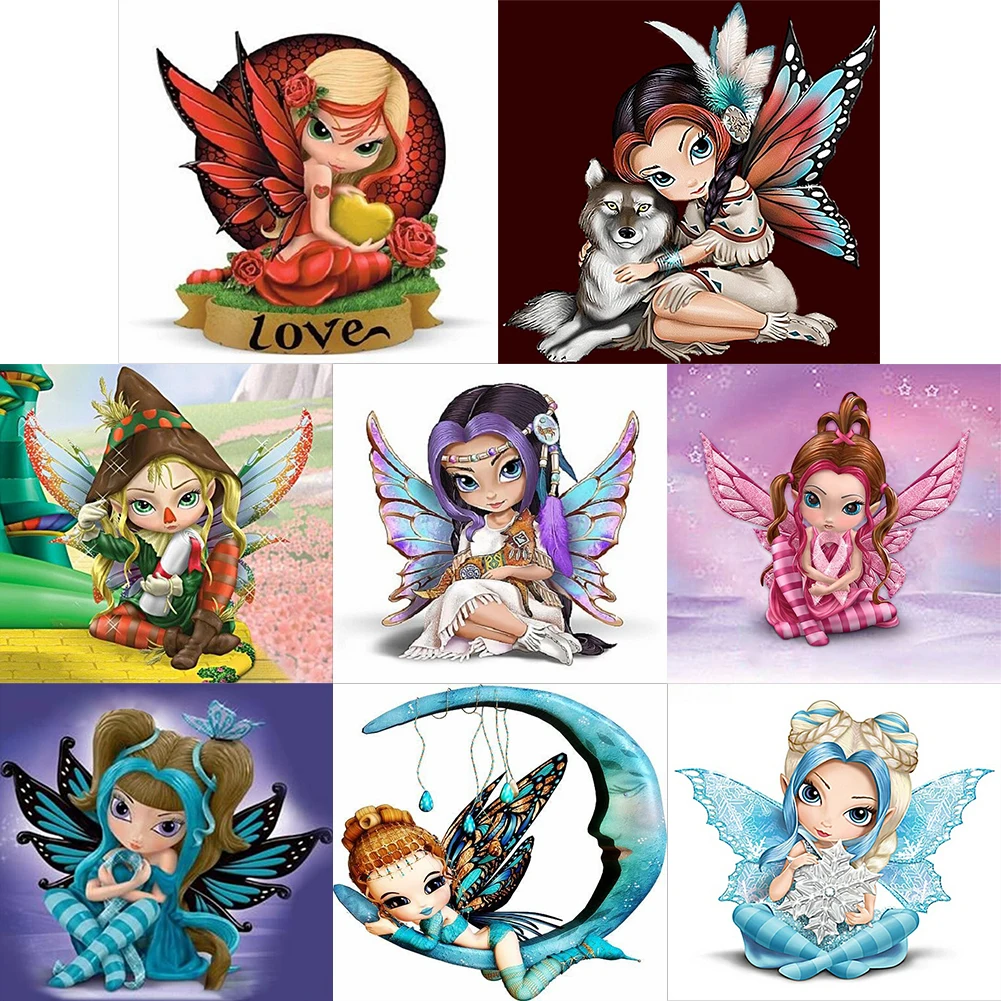 Алмазная 5D картина сделай сам круглый набор для рисования с большими глазами