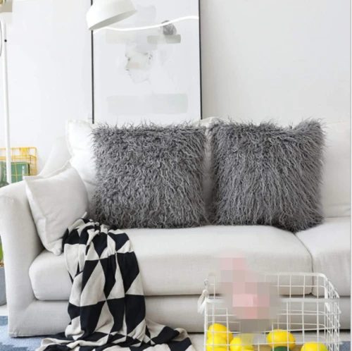 

Fluffy Faux Fur Plush Throw Pillow Case Shaggy Soft Chair Sofa Cushion Cover
