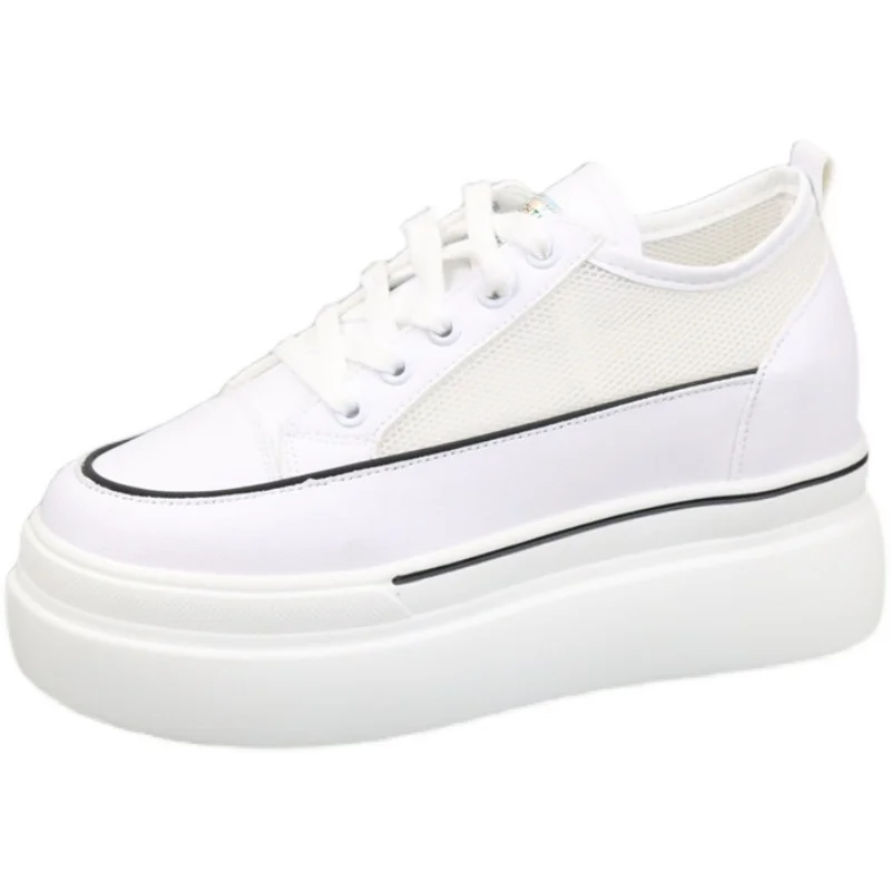 

Shoes Woman 2021 Modis Increas Height Tennis Female Clogs Platform Round Toe Slip On Sneakers New Cross Cute Breathable Small Cr