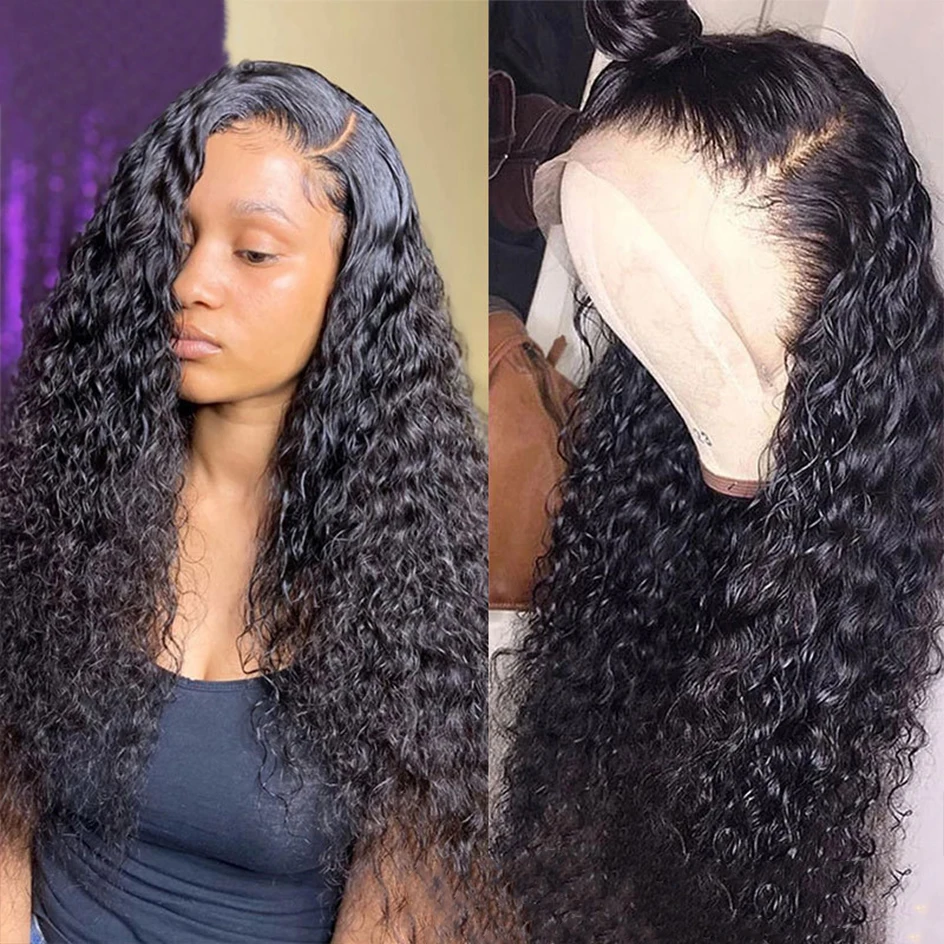 

30 Inch Brazilian Water Wave 13x4 Lace Front Wig Human Hair Transparent 13x1 Lace Wigs Remy Hair 4x4 Lace Closure Wigs For Women