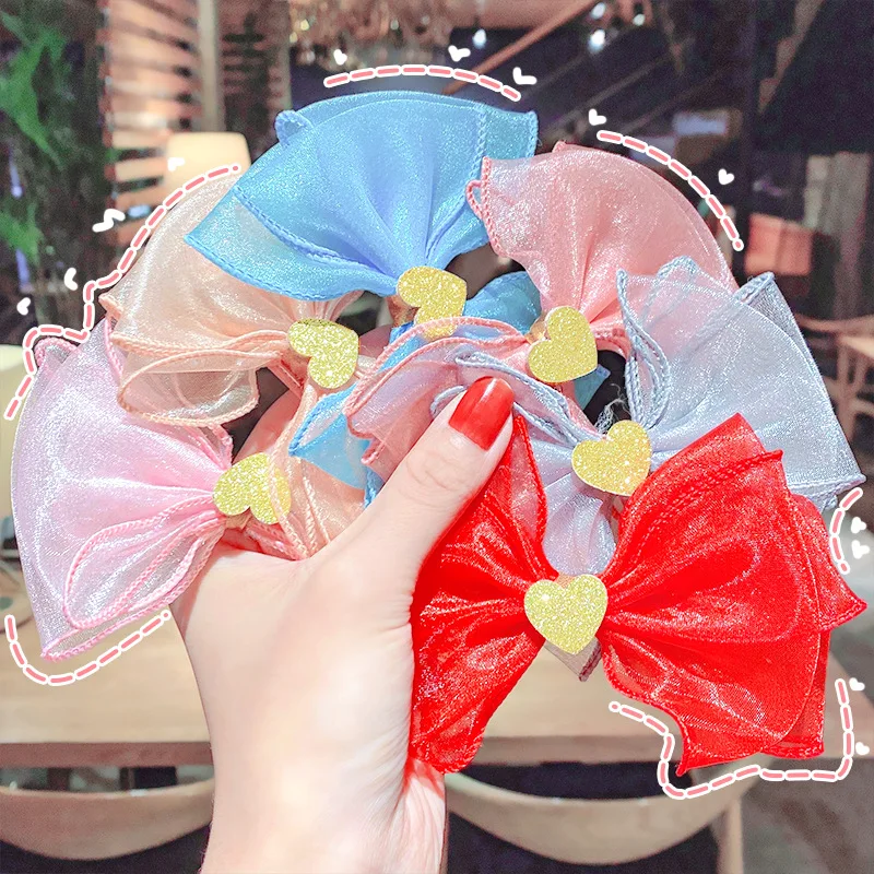 

Oaoleer 2021 New Cute Organza Mesh Yarn Lace Bows Hair Clips For Girls Hair Accessories Children Girls Hairpins Headwear